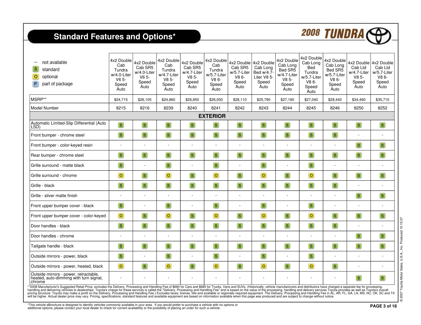 2008 Toyota Tundra RC 4x2 Brochure Page 10